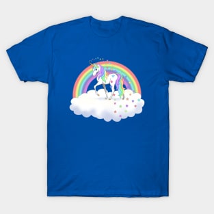 Pretty Rainbow Unicorn and Stars T-Shirt